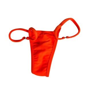 Latin Angel VTG Y2K Neon Orange O-Ring Thong Bikini Bottom‎ REF 100 Small NEW